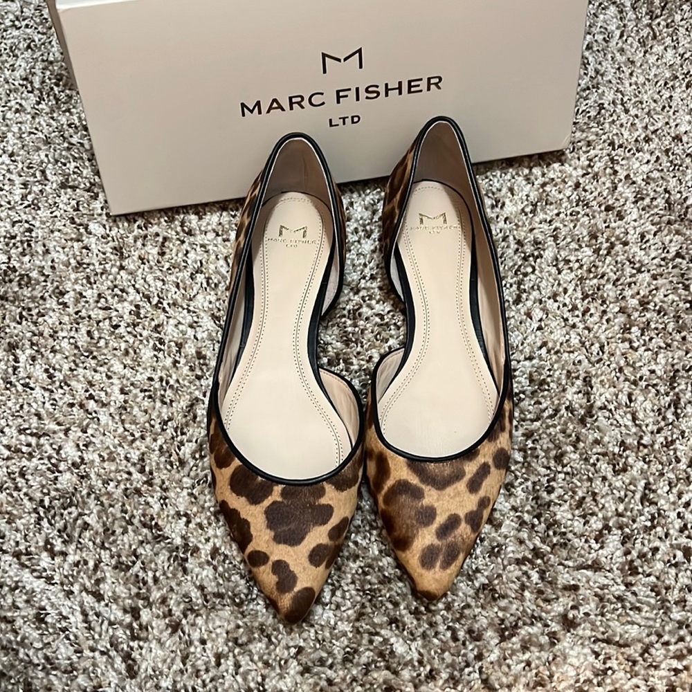 Marc Fisher LTD Sunny Genuine Calf Hair Flat Leopard Print